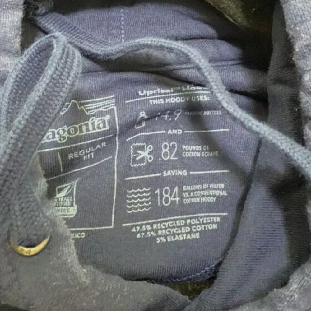 Men Patagonia Fitz Roy Bear Uprisal Hoodie Regular Fit in Classic Navy Sz Large - Picture 6 of 6